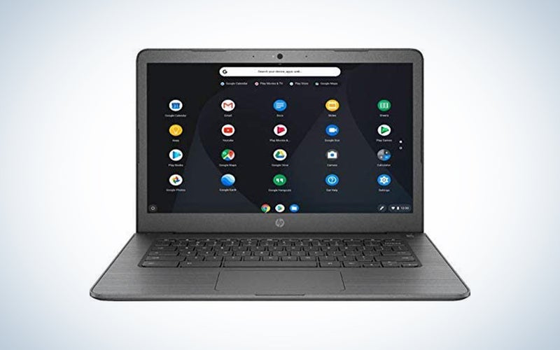 HP Chromebook 14-inch Laptop, AMD Dual-Core A4-9120c Processor 1.6 GHz, 4 GB DDR4 SDRAM, 32 GB eMMC Storage + Oydisen 32GB SD Card, Webcam, WiFi, Bluetooth, Chrome OS