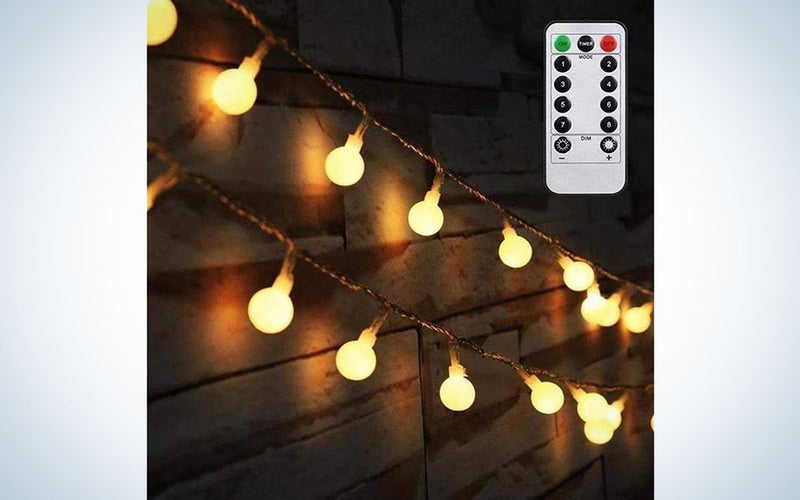 AMARS Christmas LED Globe String Lights Battery Operated with Remote Timer Bedroom Party Decorative Fairy Lights for Christmas Tree, Indoor, Outdoor (16.4ft, Warm White)