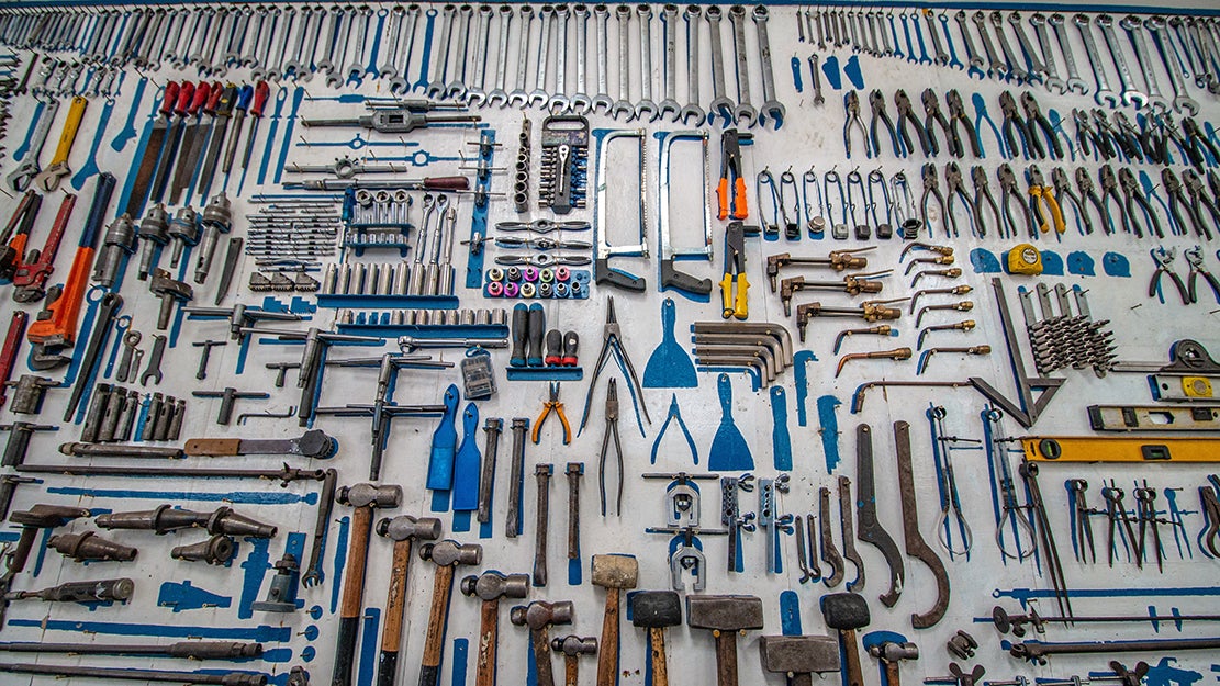 tools on a table