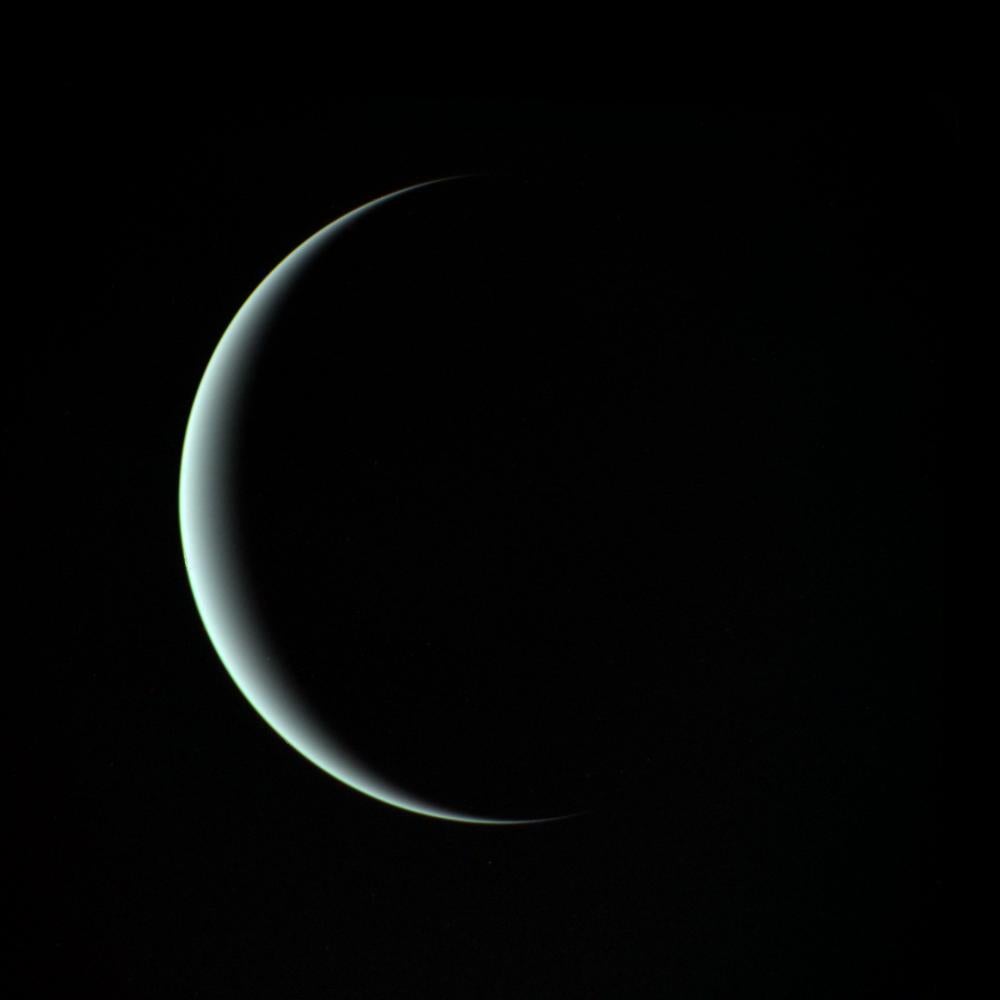 Uranus partially illuminated