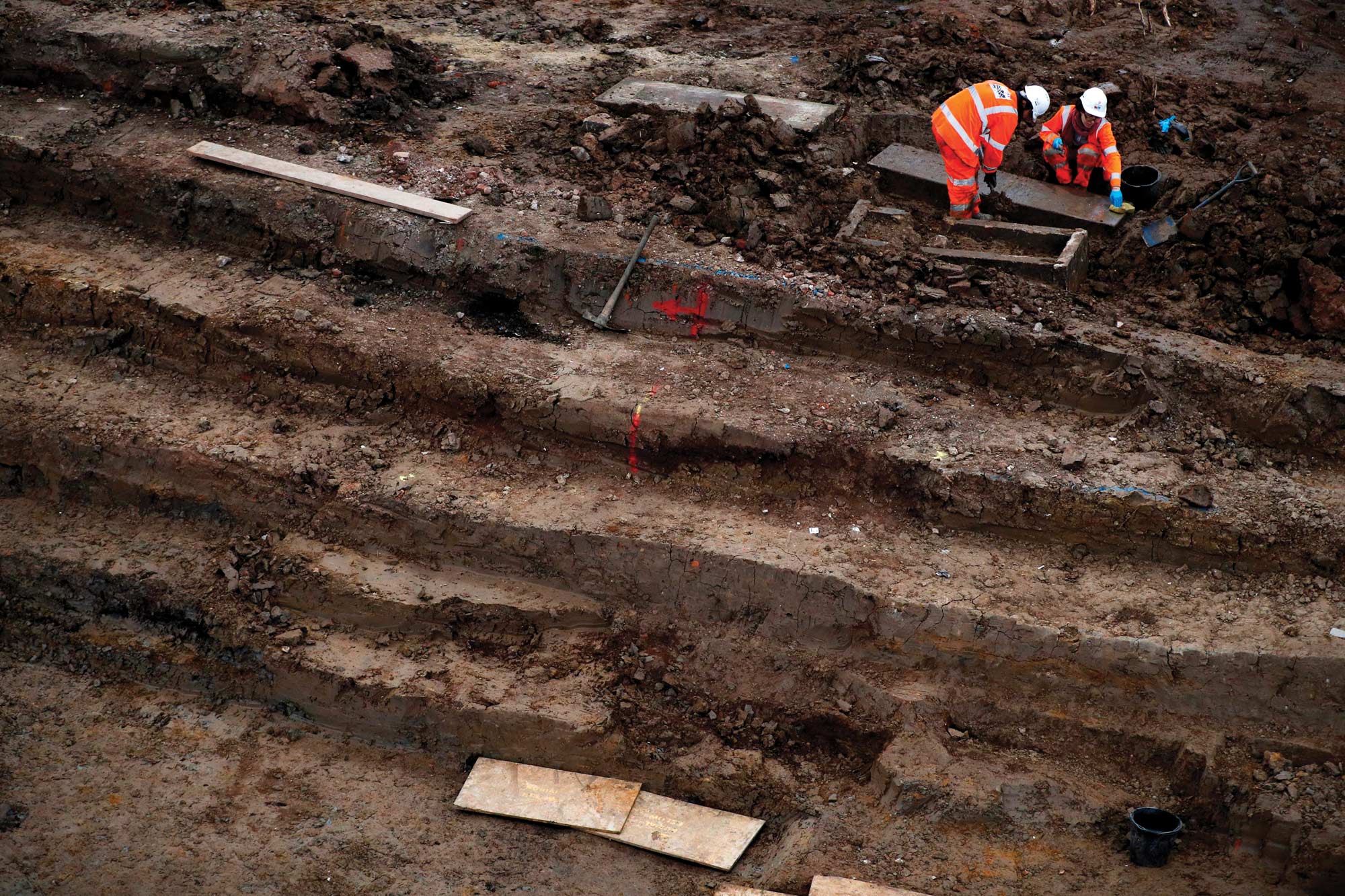 Archaeologists and construction workers are teaming up to unearth historic relics
