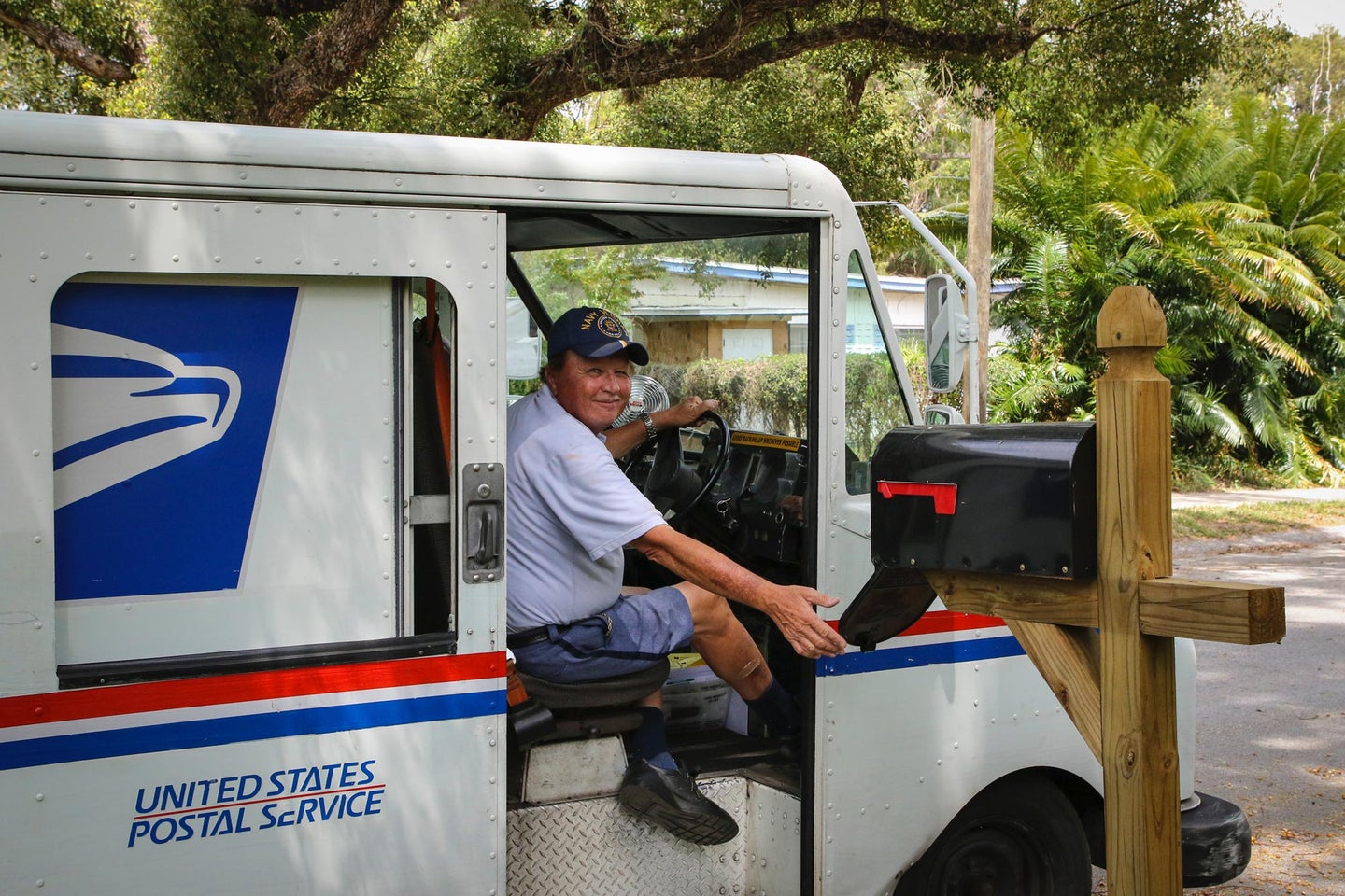 USPS delivering mail