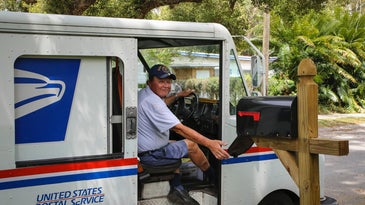 USPS delivering mail