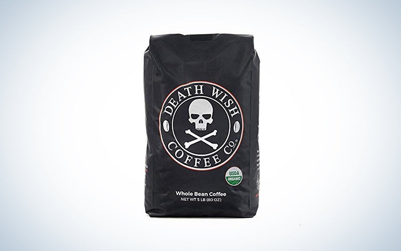 DEATH WISH COFFEE Whole Bean Coffee [16 oz.] The World's Strongest, USDA Certified Organic, Fair Trade, Arabica and Robusta Beans