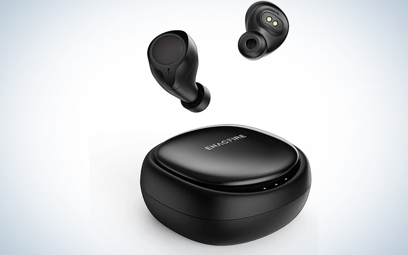 ENACFIRE Wireless Headphones, Future Bluetooth Headphones 4H Playtime Deep Bass Stereo Sound 15-20m Bluetooth Range V5.0 True Wireless Earphones Earbuds With Mic, Elegant Portable Charging Case