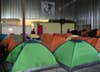 Tents set up for migrants staying at the Movimiento Juventud 2000 shelter.