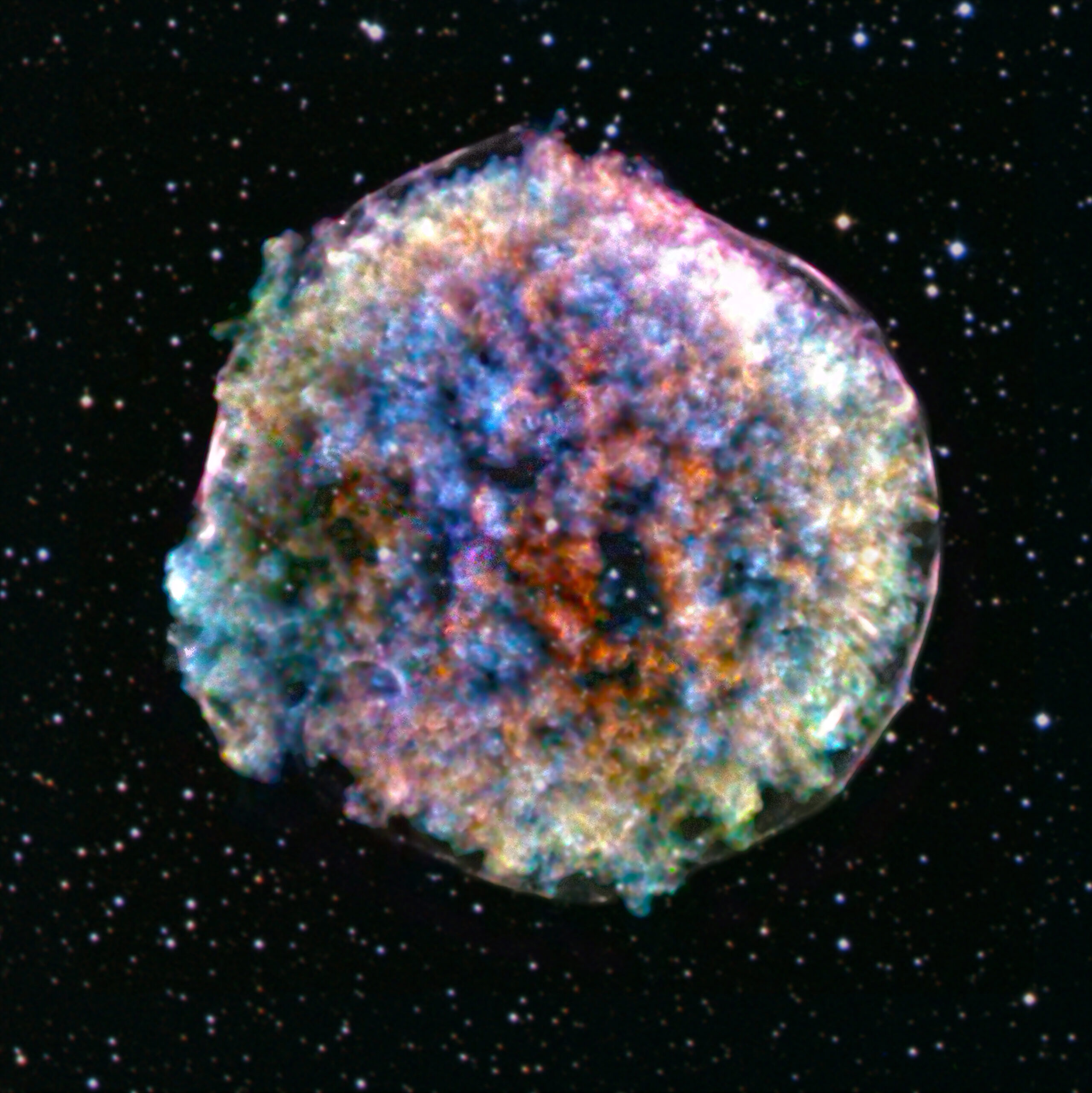 An X-ray and optical composite image of a detonating star.