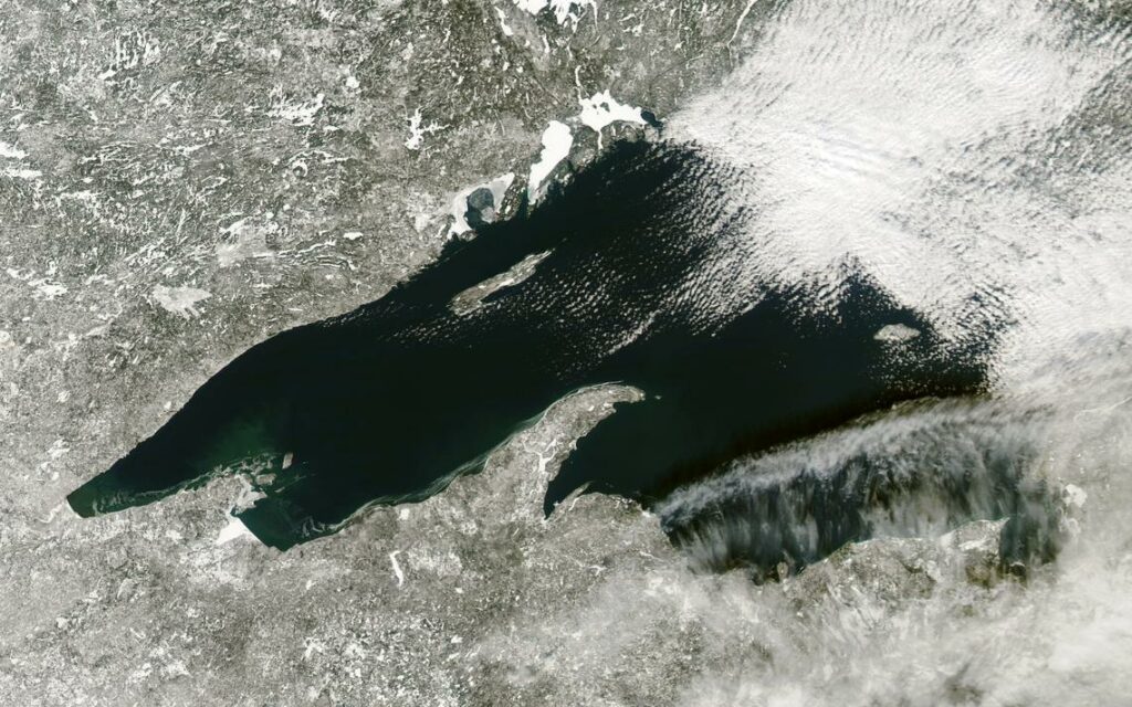 Ice cover on Lake Superior registered at a little below 7 percent this February, as compared to 37 percent last year.