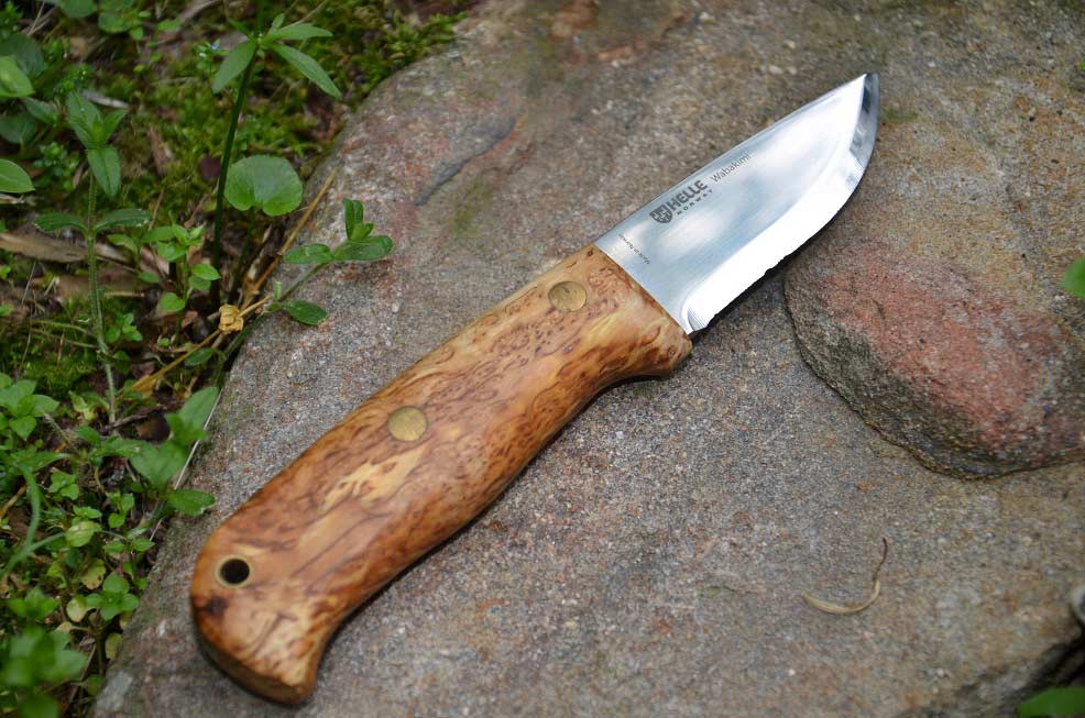 A knife with a shiny blade.