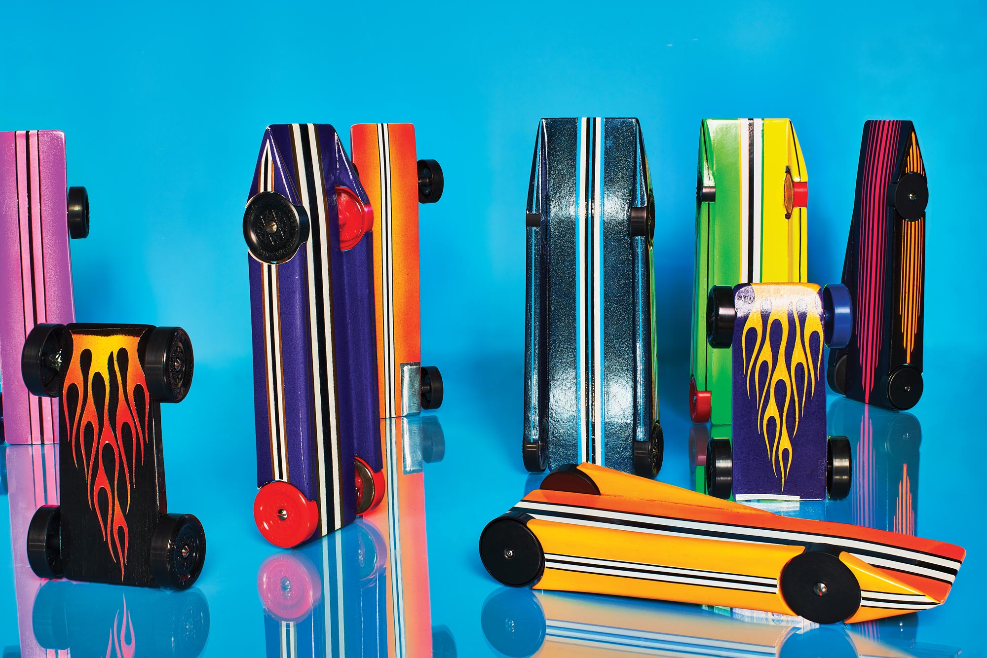 Meet the dads who can’t quit pinewood derby racing—even after their kids are over it