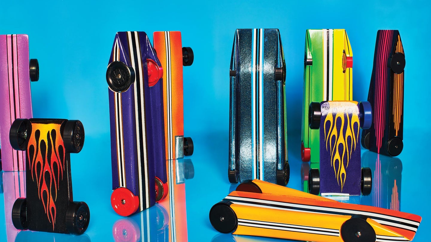 Meet the dads who can’t quit pinewood derby racing—even after their kids are over it