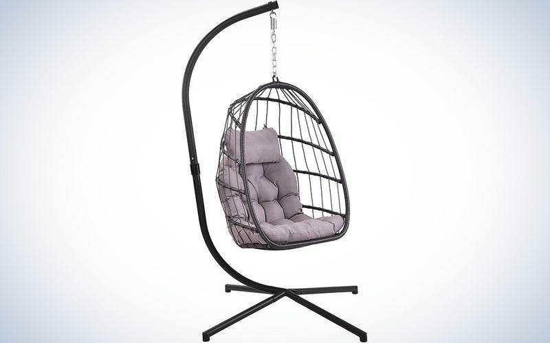 Patio Hanging Egg Chair with Stand Swing