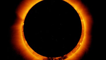 On January 4, 2011, the Hinode satellite captured these breathtaking images of an annular solar eclipse.