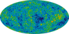 A map of cosmic microwave background, produced after the big bang