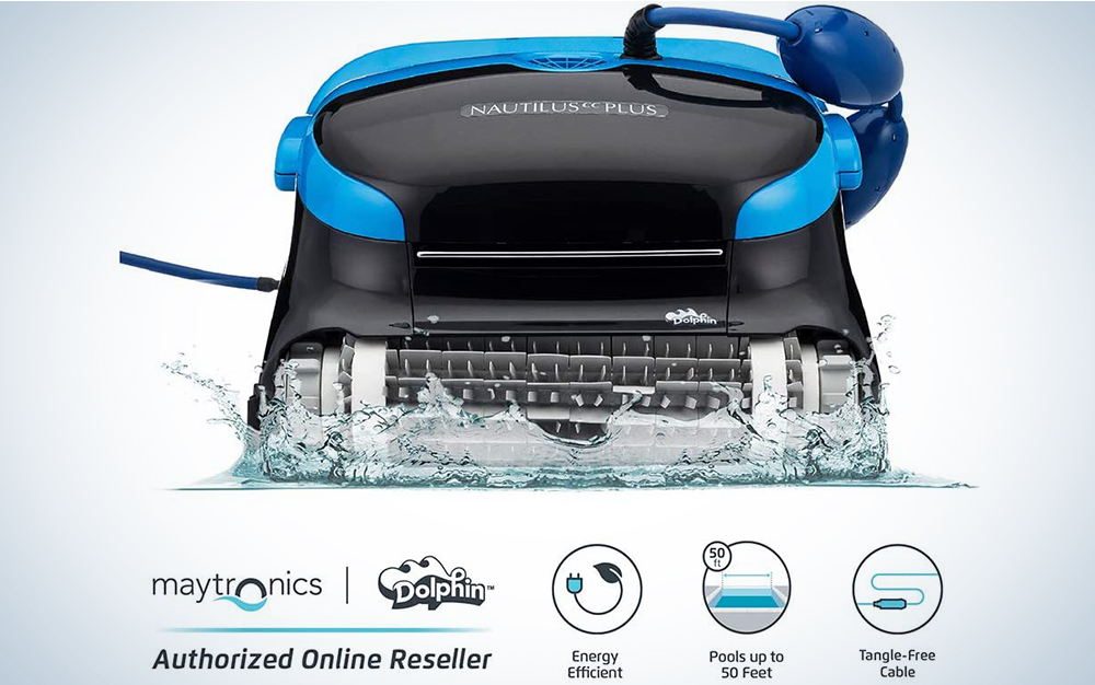 Dolphin Nautilus CC Plus Automatic Robotic Pool Cleaner with Easy To Clean Large Top Load Filter Cartridges and Tangle-Free Swivel Cord, Ideal for In-Ground Swimming Pools Up To 50 Feet