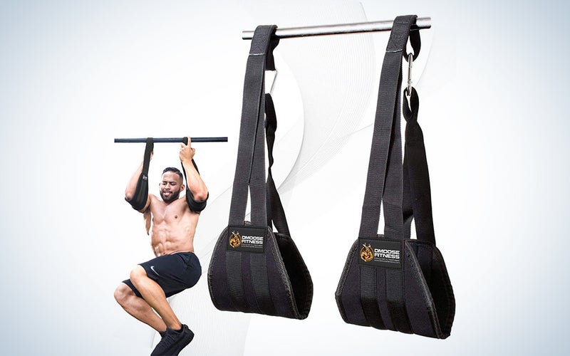 DMoose Fitness Hanging Ab Straps for Abdominal Muscle Building and Core Strength Training, Arm Support for Ab Workouts, Padded Gym Equipment for Men and Women