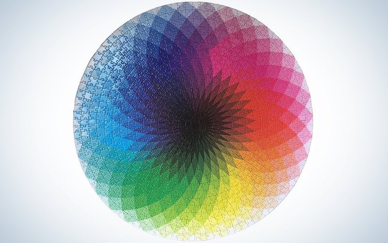 LRRH 1000 Pcs Round Jigsaw Puzzles Rainbow Palette