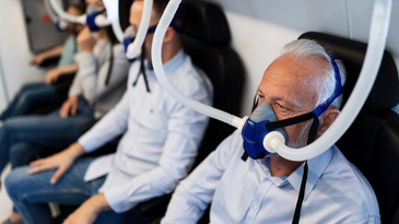 Patients take part in a hyperbaric oxygen therapy trial in Israel.