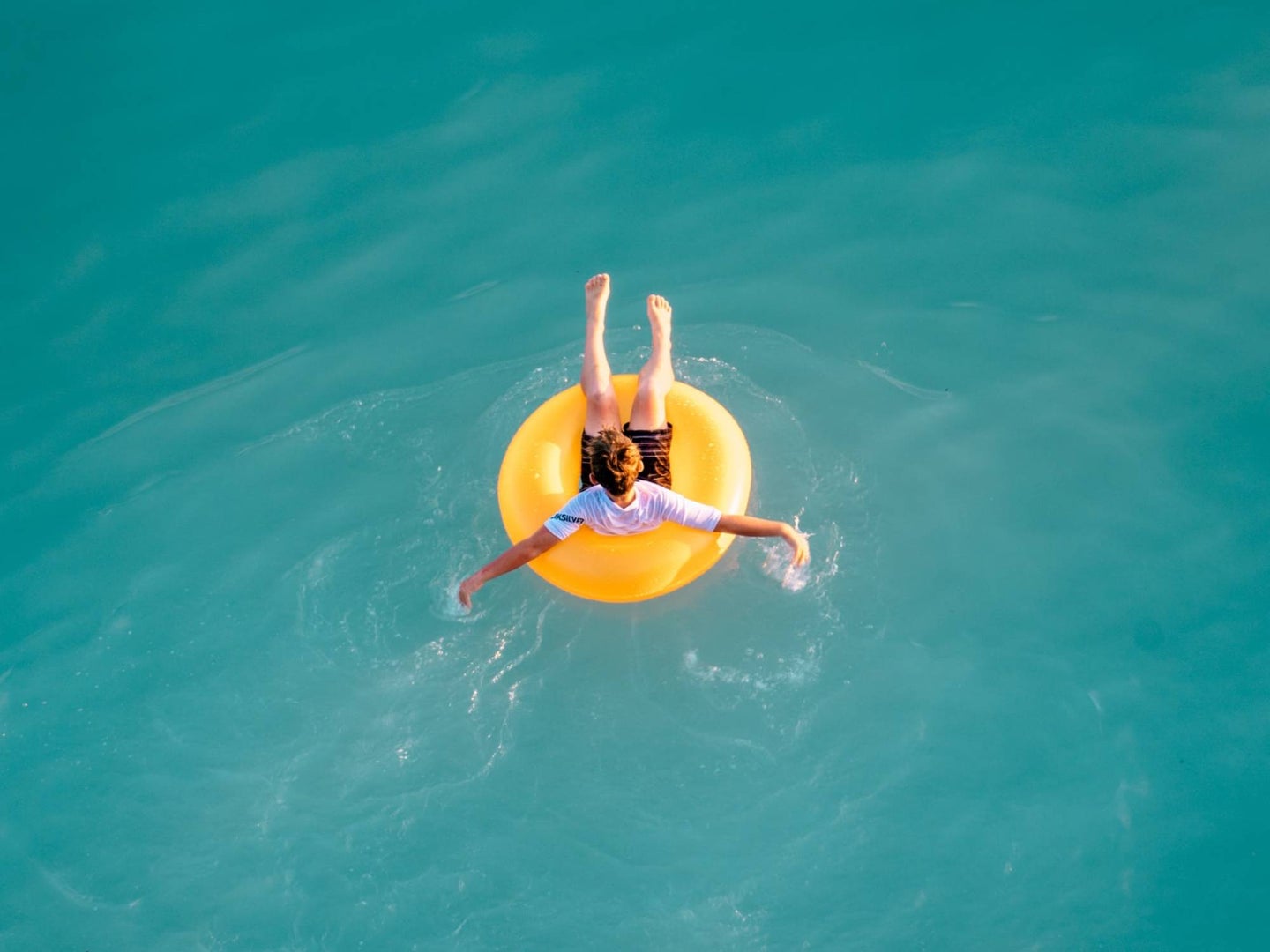 Person floating in the water