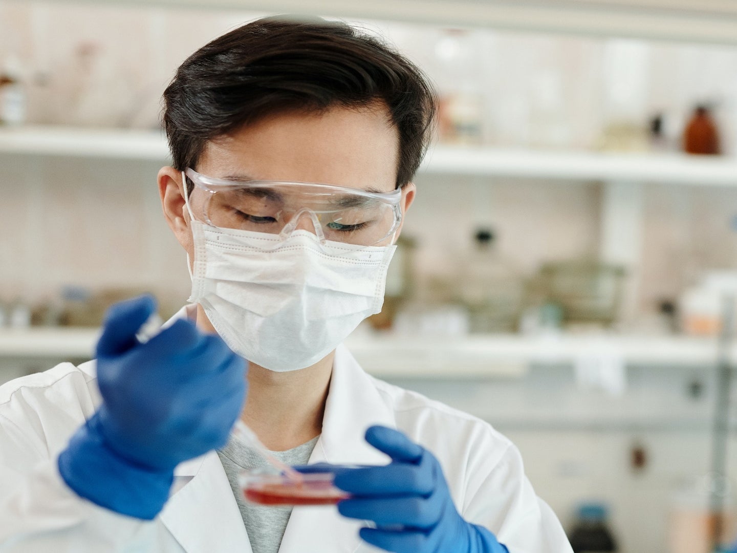 a person working in a lab