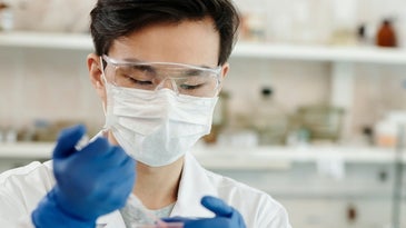 a person working in a lab