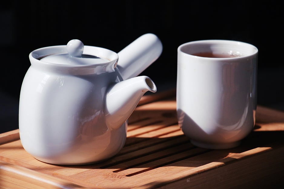 ceramic tea pot and mug