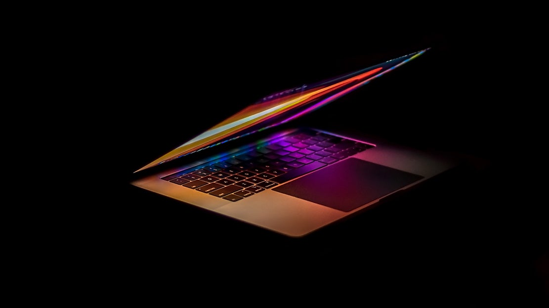 laptop in the dark