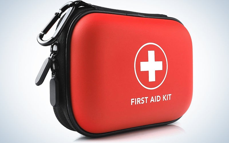 PRICARE Mini First Aid Kit, 95 Pieces Small Water-Resistant Hard Shell Case