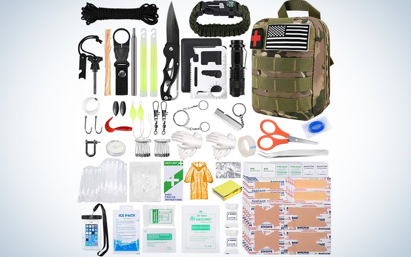KOSIN Survival Gear and Equipment, 500 Pcs Survival First Aid kit