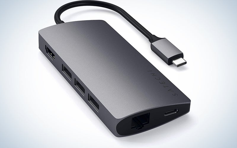 Satechi USB C Aluminum Multi-Port Adapter V2-4K HDMI (30Hz), Gigabit Ethernet, USB-C Charging, SD/Micro Card Readers, USB 3.0 - Compatible with 2020/2019 MacBook Pro, 2020 MacBook Air