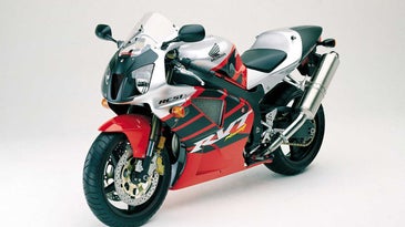 Pictured: 2002 Honda RC51. From the era of great V-twin racebikes.