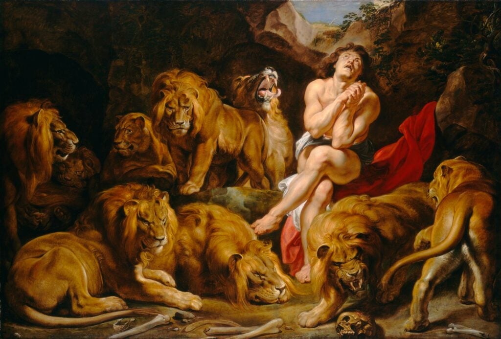 Daniel in the Lions' Den painting