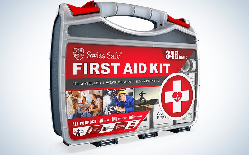 2-in-1 First Aid Kit (348-Piece) ‘Double-Sided Hardcase’ + Bonus 32-Piece Mini Kit: Perfect for Home & Workplace Safety
