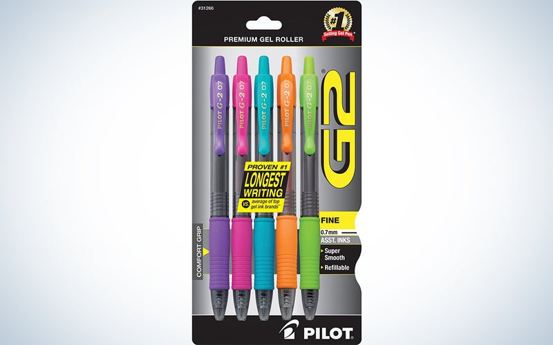 PILOT G2 Premium Refillable & Retractable Rolling Ball Gel Pens, Fine Point, Assorted Color Inks, 20-Pack