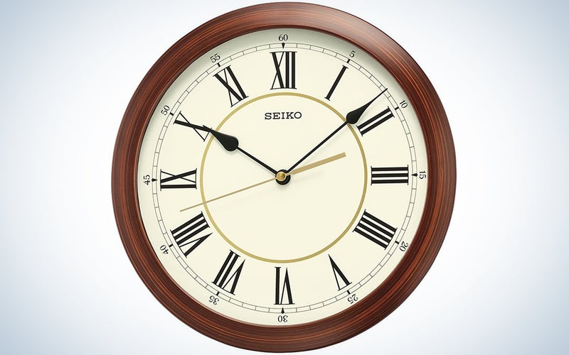 Seiko Round Wood Finish Wall Clock