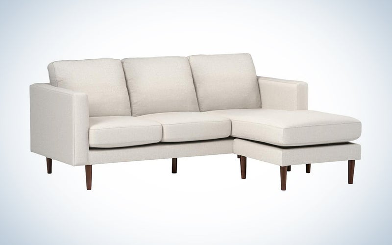 Rivet Revolve Modern Upholstered Sofa with Reversible Sectional Chaise