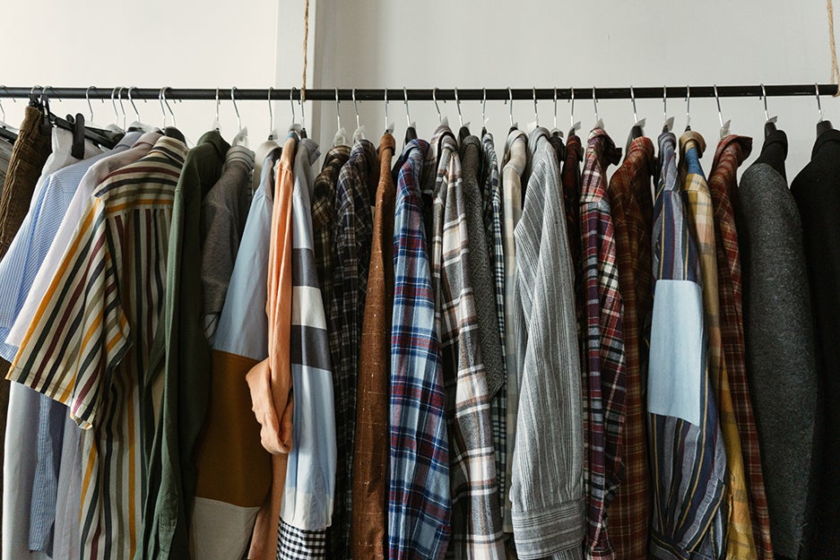 shirts on a clothing rack