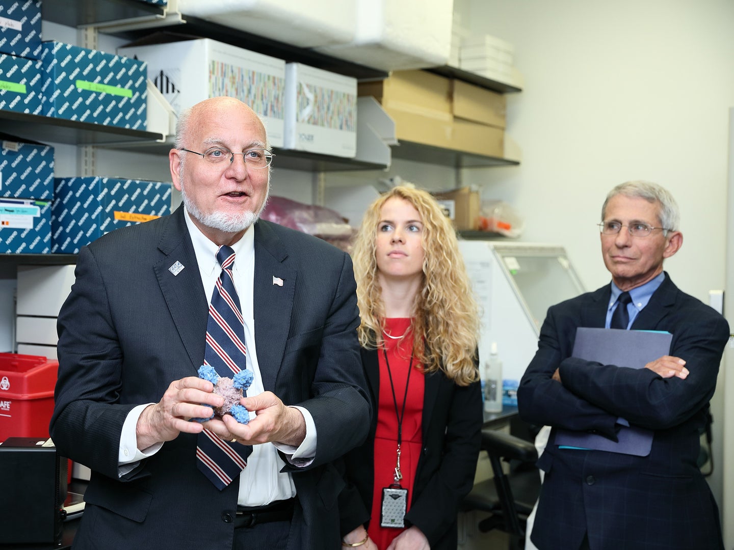 CDC Director Robert Redfield and National Institute of Allergy and Infectious Diseases Director Anthony Fauci in 2018
