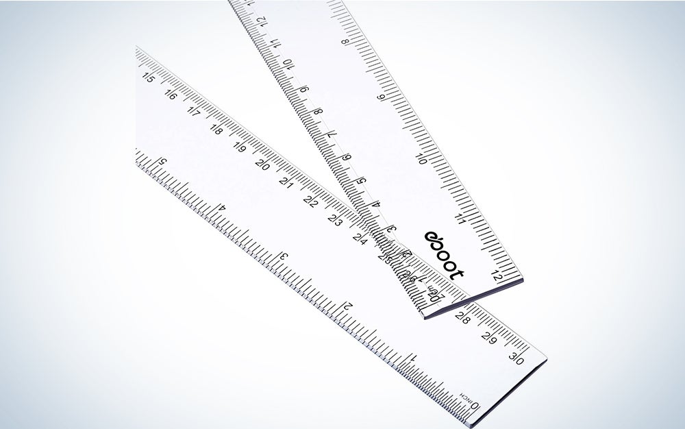 2 Pack Plastic Ruler Straight Ruler Plastic Measuring Tool for Student School Office