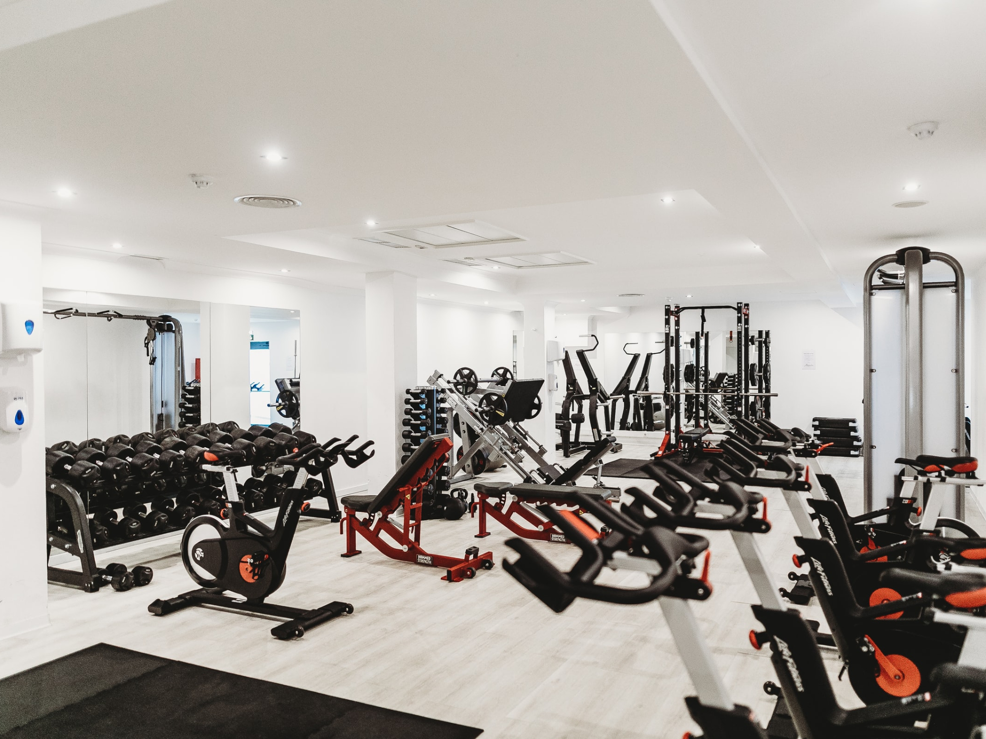 a gym full of exercise equipment