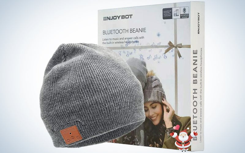 BULYPAZY Bluetooth Beanie, Bluetooth 5.0 Wireless Winter Hat with Double Fleece Lined, Mic and HD Speakers, Unique Christmas Electronic Gifts for Men Women