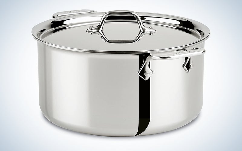 All-Clad 4508 Stainless Steel Tri-Ply Bonded Dishwasher Safe Stockpot with Lid/Cookware