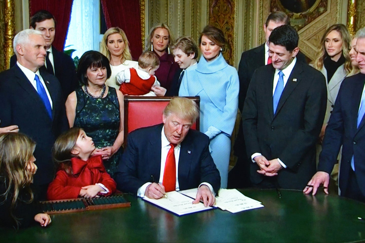 President Donald Trump signing an executive order in the White House in 2017
