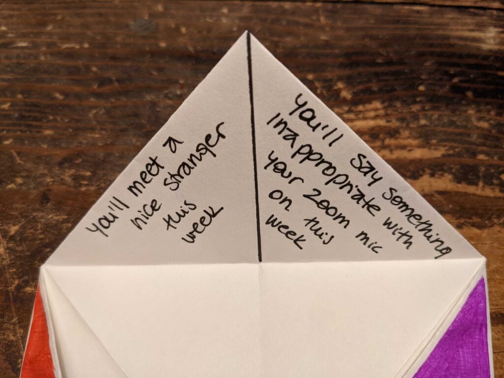 examples of fortunes inside a paper fortune teller