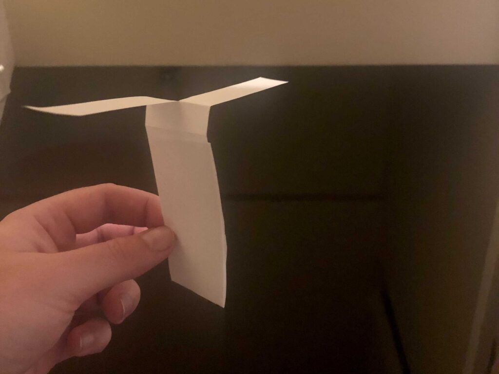 a paper helicopter