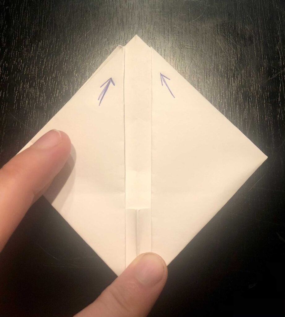 a paper square that will be a paper boat