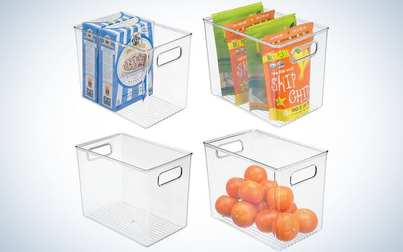 mDesign Plastic Kitchen Pantry Storage Bins
