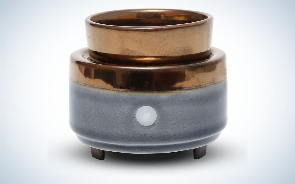Gray and brown, ceramic candle warmer