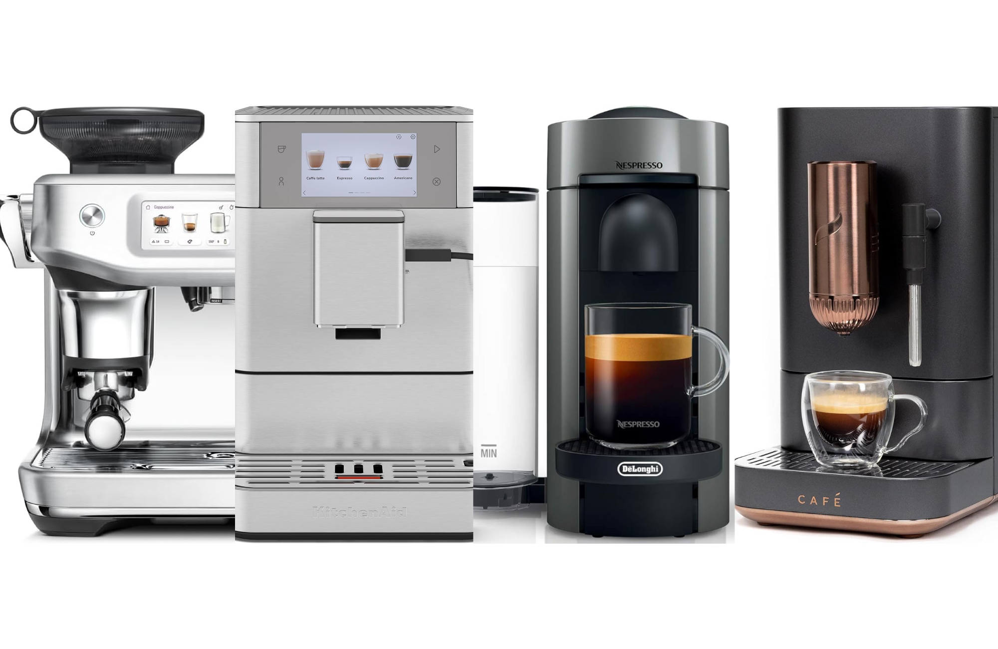 The best espresso machines of 2024 on a plain white background.