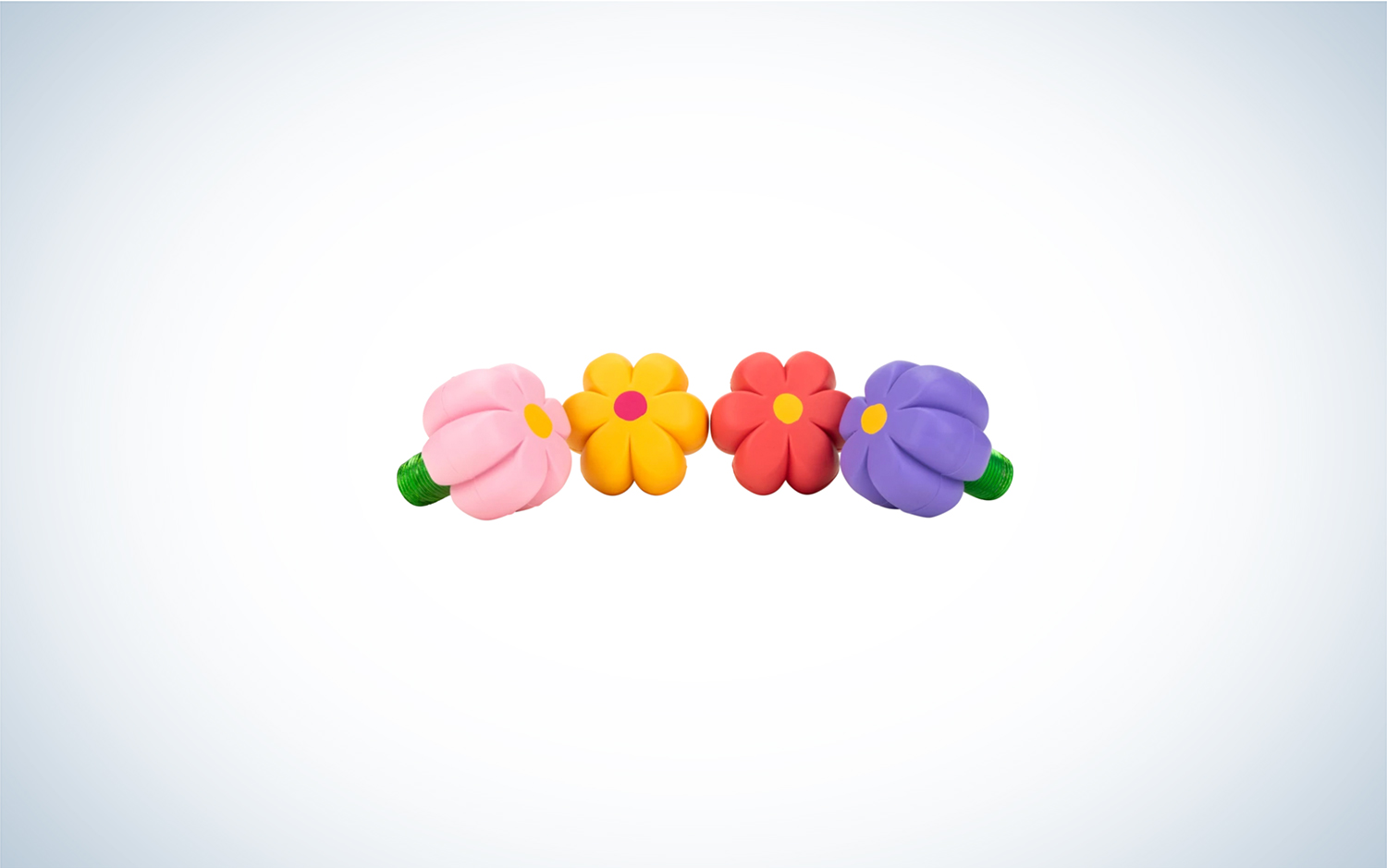 four flower-shaped rubber toe stops